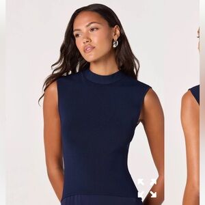 ASTR High neck tie back midi dress